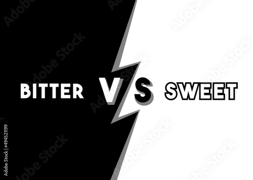 фотографія Versus concept in a bold toon style: bitter vs sweet