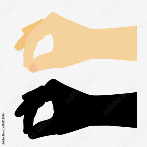 Simple Vector Set 2 Hand Picking something, Isolated on White