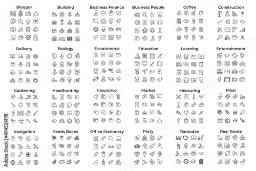 mega pack icon set symbol template for graphic and web design collection logo vector illustration