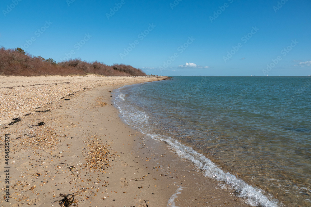beautiful deserted beach at Lepe Hampshire England beautiful deserted beach at Lepe Hampshire England