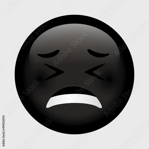 Vector emoji. Sad face. Smile vector emoji. Unhappy emoticon. Cute emoticon isolated on white background.