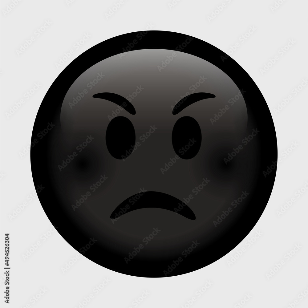 Fototapeta premium Vector emoji. Angry face. Smile vector emoji. Angry emoticon. Cute emoticon isolated on white background.