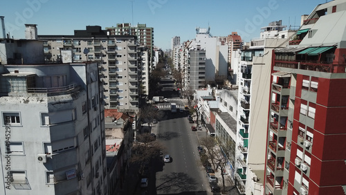 Aerial view of a street in Buenos Aires with buildings photo