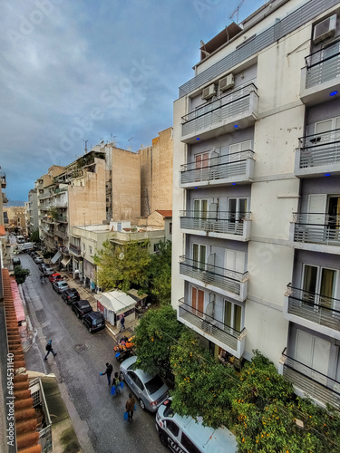 ATHENS, GREECE, 12 DECEMBER 2021 Omonoia District street view photo