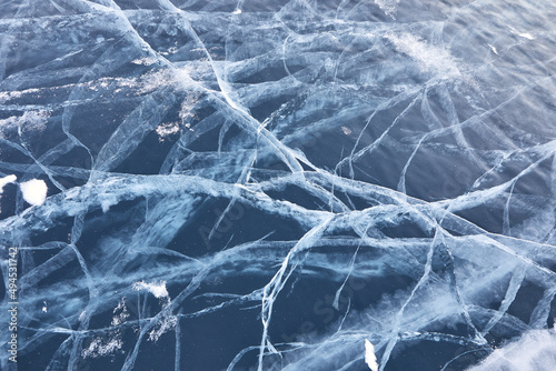 Amazing ice pattern on Baikal lake