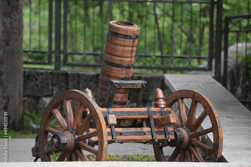 Photography Closeup shot of an old rusted cannon - a piece of a collection