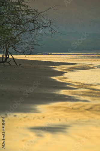 Black sand beach at Papagayo Bay.