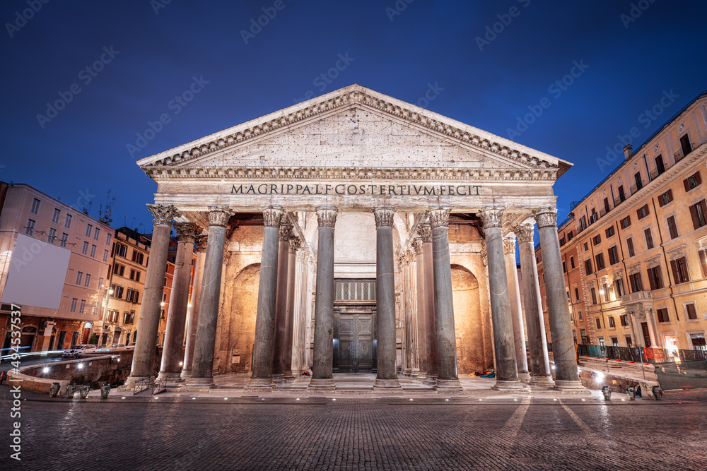 Rome, Italy at The Pantheon, an Ancient Roman Temple