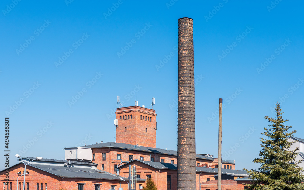 View on the buildings of Porcelain Factory (Fabryka Porcelany) in Katowice, Silesia, Poland. Industrial architecture from XIX_XX century.