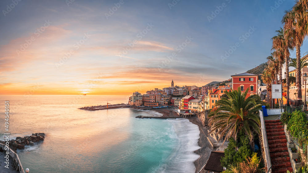 Bogliasco, Genoa, Italy skyline on the Mediterranean