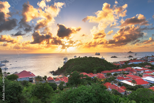 Gustavia, Saint Barthelemy coast in the West Indies of the Caribbean Se © SeanPavonePhoto