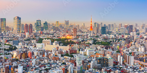 Tokyo, Japan Cityscape and Towers at Dusk © SeanPavonePhoto