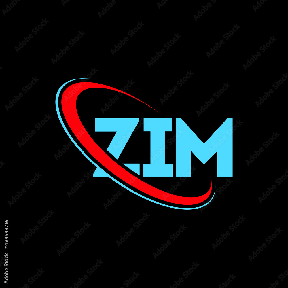 ZIM logo. ZIM letter. ZIM letter logo design. Initials ZIM logo linked with circle and uppercase monogram logo. ZIM typography for technology, business and real estate brand. - obrazy, fototapety, plakaty 