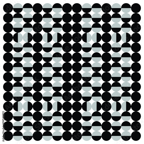 Black and white 60s and 70s vibes Vintage Geo Art dots Pattern Vector illustration. Trendy monochrome background pattern. Trendy pattern design. Black and white style wallpaper background.