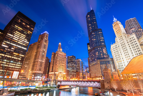 Chicago, Illinois, USA Cityscape on the River