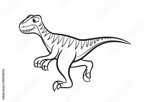 velociraptor cartoon illustration coloring book