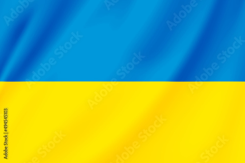 National flag of Ukraine waving with its blue and yellow colors