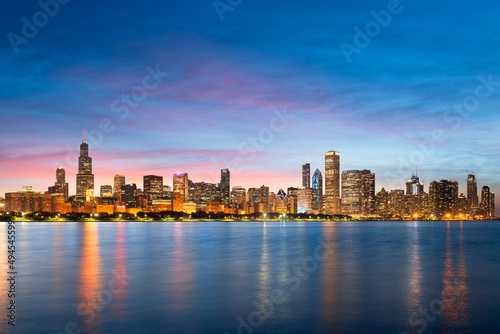 Chicago  Illinois  USA Downtown Skyline from Lake Michigan