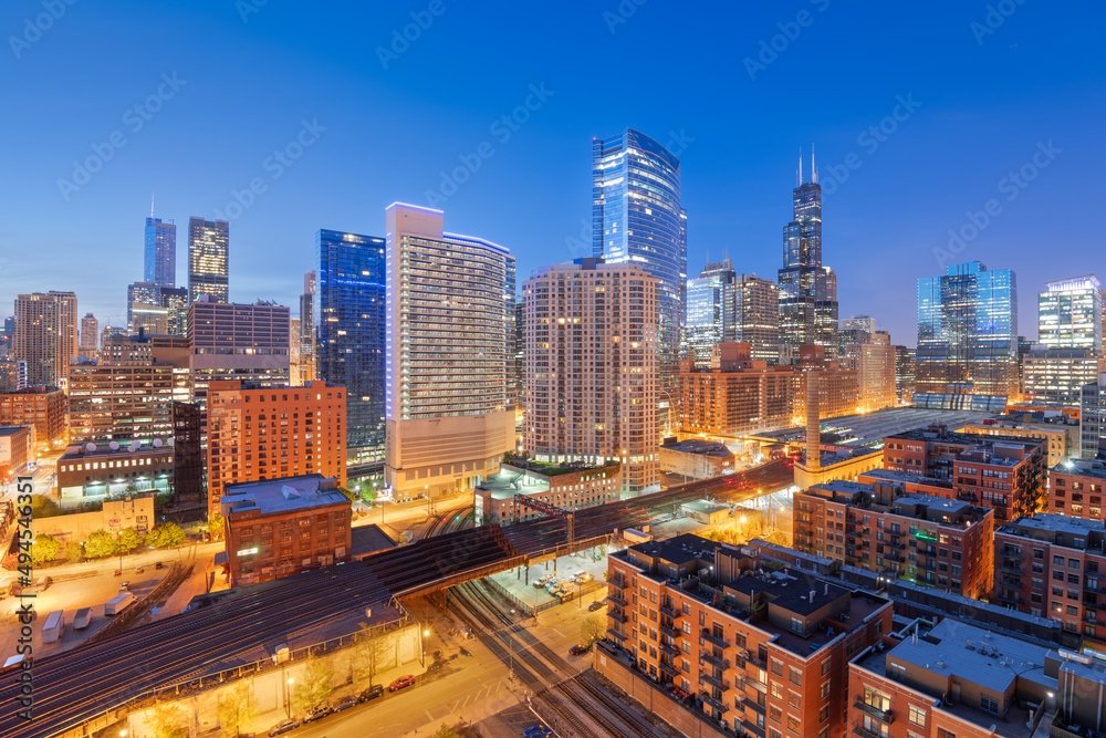 Chicago, Illinois, USA Downtown Cityscape