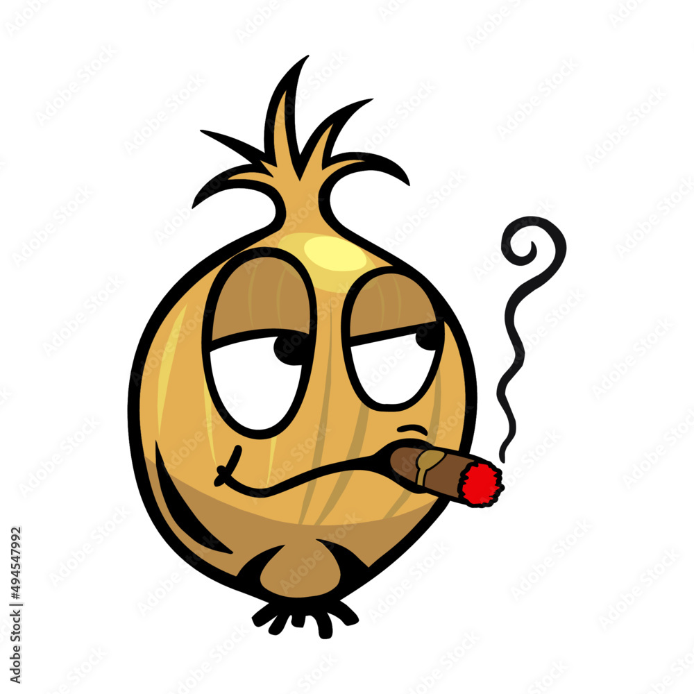 fresh onion head logo, sticker design tasty vegetable icon healthy food concept vector