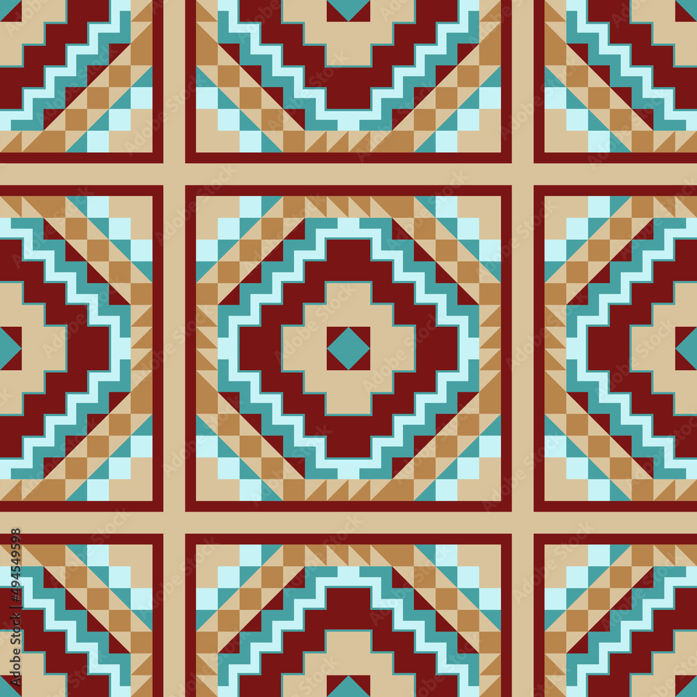 Fototapeta premium Mexican design in a seamless repeat tile pattern - Vector Illustration