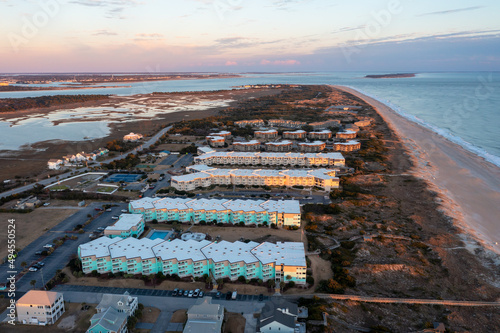 Aerial View of Atlantic Beach looking North towards the Beaufort Inlet and Shackleford Banks photo