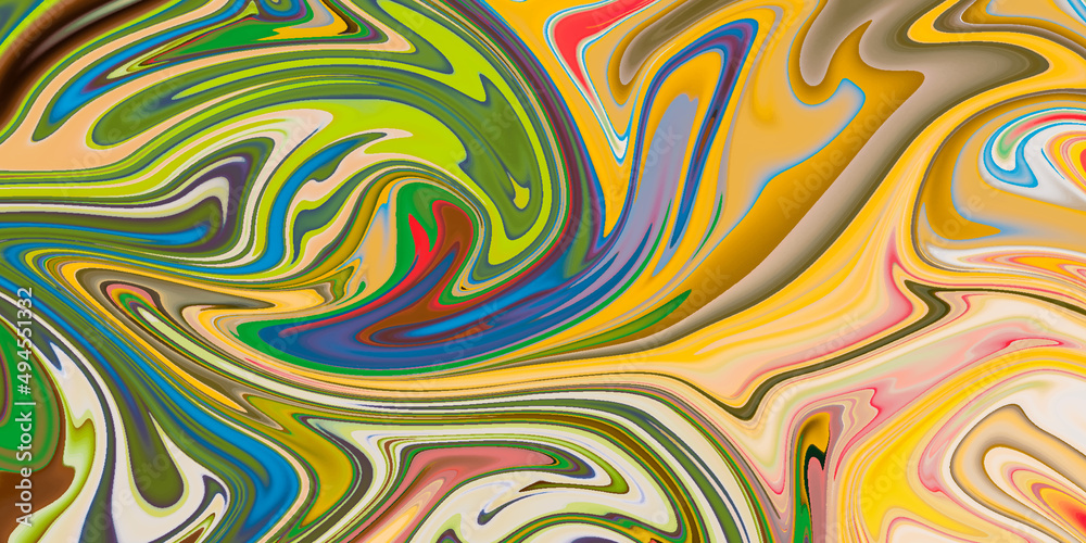 Abstract bright colorful multicolor marble background made with watercolor painting. Abstract background of colorful liquid liner with multicolor wave shapes of liquid acrylic.