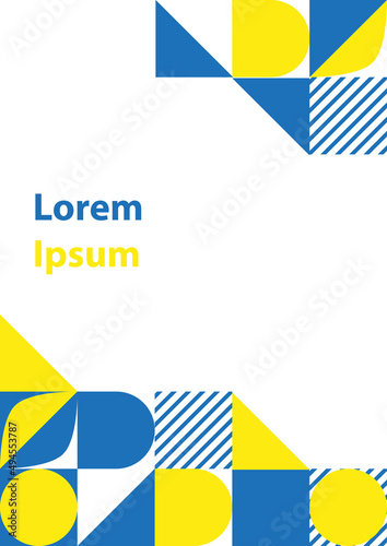 Minimal presentation design. Multipurpose template for presentation slide, flyer leaflet, brochure cover, report, A4. Geometric design.