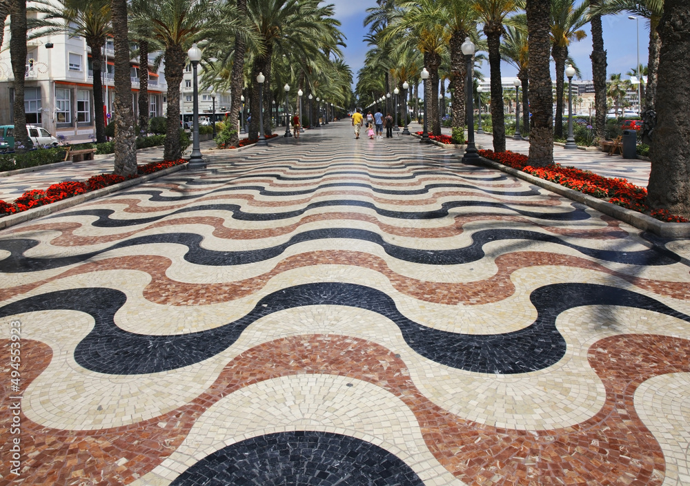 Esplanade of Spain - Explanada de Espana in Alicante. Spain