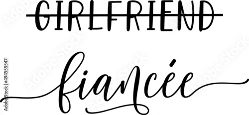 Illustration of "Girlfriend fiance" isolated on a white background