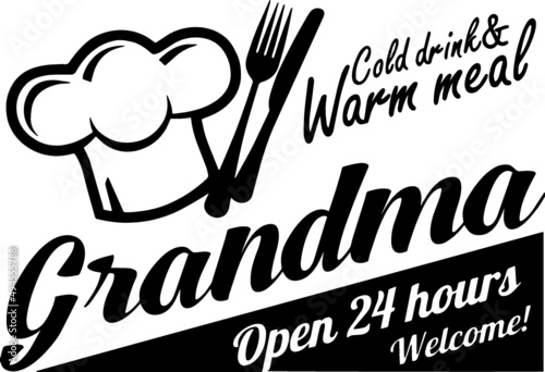 Illustration for Grandma cafe isolated on a white background