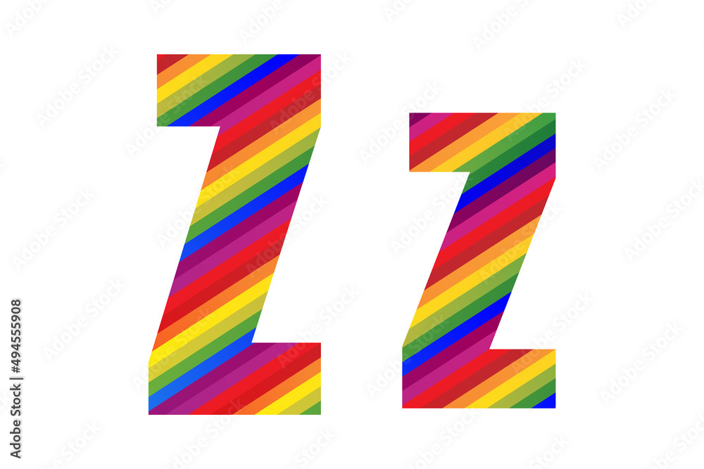 Obraz premium Letter Zz Rainbow Style. Modern Dynamic Colorful Alphabet Zz Vector Illustration. EPS 10