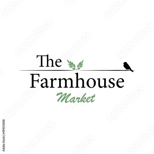 The farmhouse market. Vector stock illustration. Farmhouse market Label