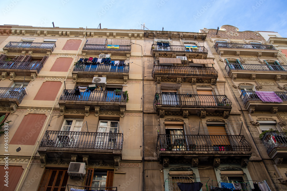 Barcelona city buildings, old town