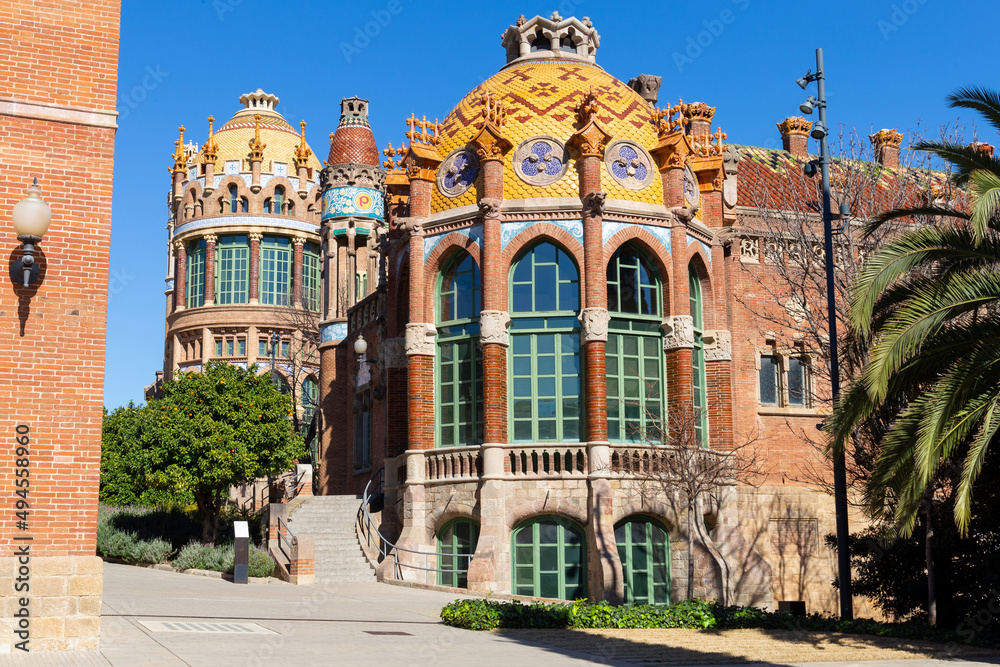 Fototapeta premium Old modernist hospital in the city of Barcelona