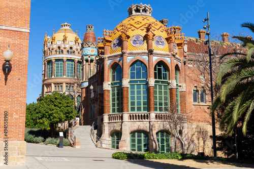 Old modernist hospital in the city of Barcelona