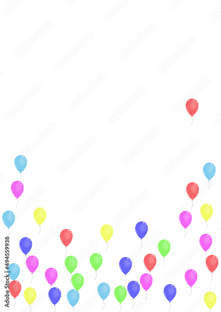 Green Flying Background White Vector. Surprise Holiday Card. Colorful Love. Pink Confetti. Balloon Entertainment Border.