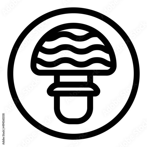  Poisonous Mushroom  Flat Icon Isolated On White Background