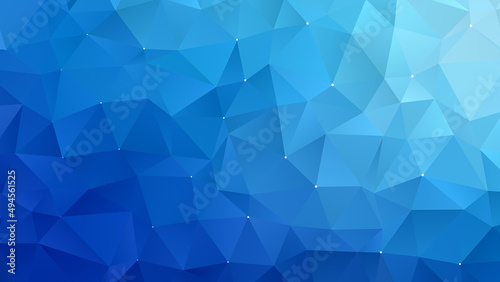 Blue and light blue polygon vector pattern background. Abstract full frame 3D triangular low poly style blue color gradient background in 4k resolution. Vibrant colors.