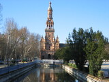 Magnificent views of the city of Seville and its monuments, Spain