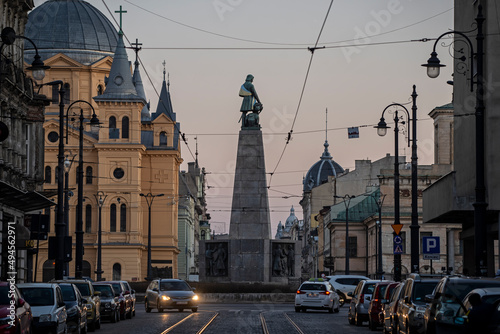 Łódź- widok na Plac Wolności. 