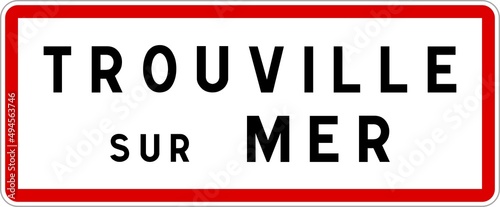 Panneau entrée ville agglomération Trouville-sur-Mer / Town entrance sign Trouville-sur-Mer