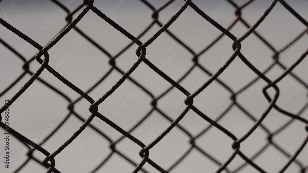 close-up of oxidized wire mesh fence close-up of oxidized wire mesh fence