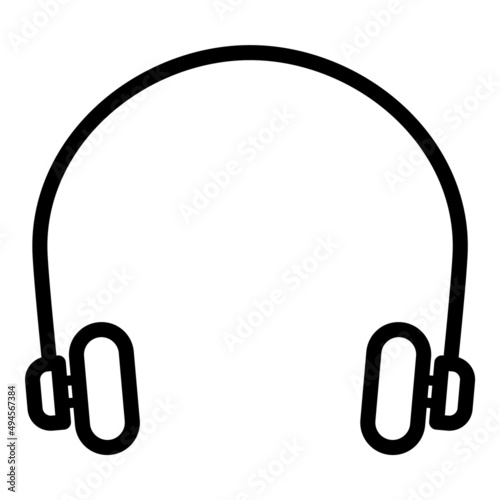 Headphones Flat Icon Isolated On White Background