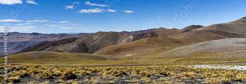 Canvas Print landscape with mountains in late winter in the north region of Catamarca province, Argentina