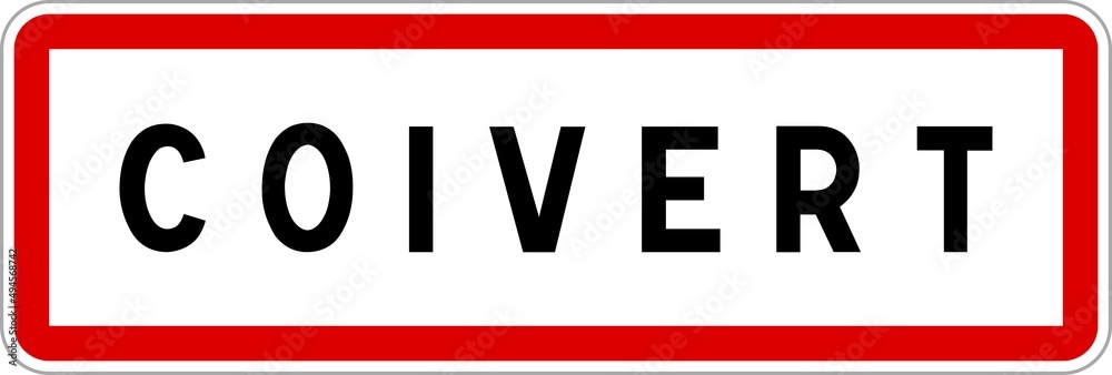 Panneau entrée ville agglomération Coivert / Town entrance sign Coivert