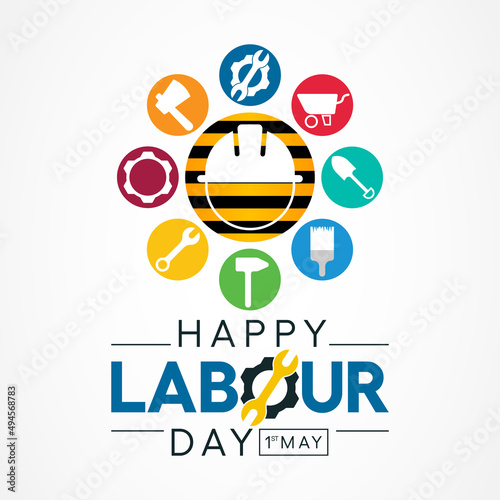 Labour day is observed every year on May 1st, it is an annual holiday to celebrate the achievements of workers. Vector illustration