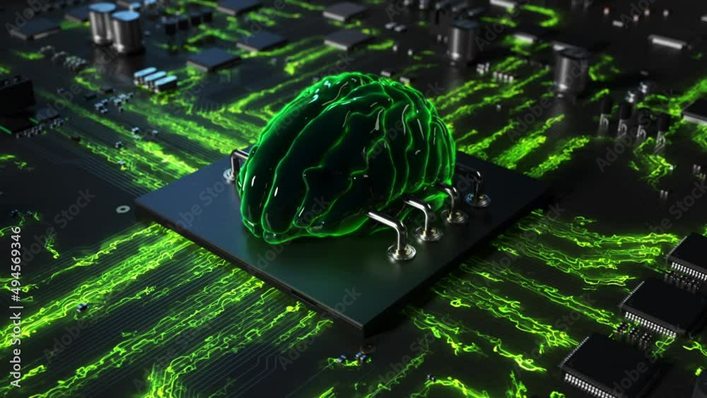 Central processor on a printed circuit board in the form of a human ...