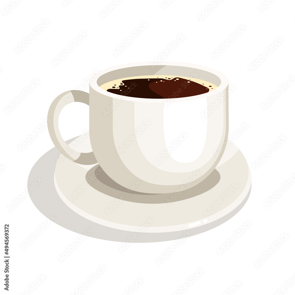 Coffee mug on a saucer.Cartoon vector graphic. Coffee mug on a saucer.Cartoon vector graphic.