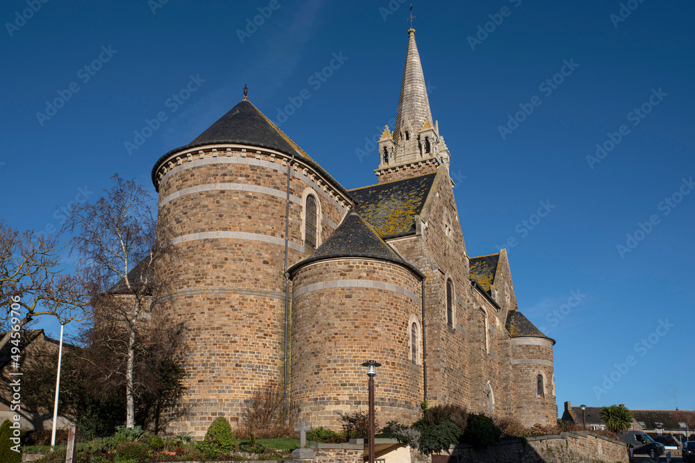 Architecture of a church in Brittany, France